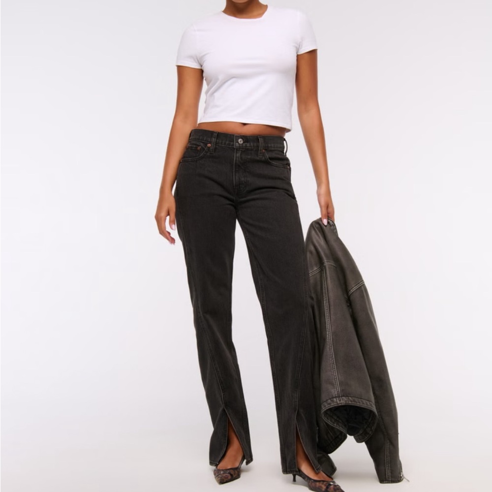 Black Abercrombie & Fitch The Skinny Split Hem Jeans